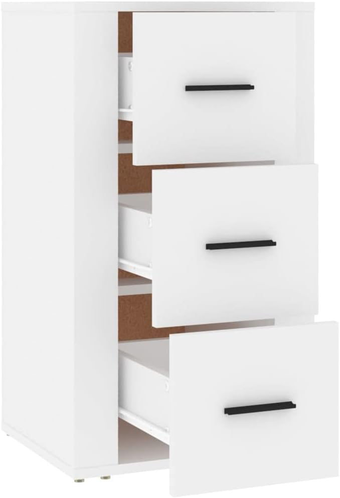 FIRBNUS Bücherschranks 40x33x70 cm Seitenschrank mit 3 Schubladen Beistellschrank Schubladenschrank