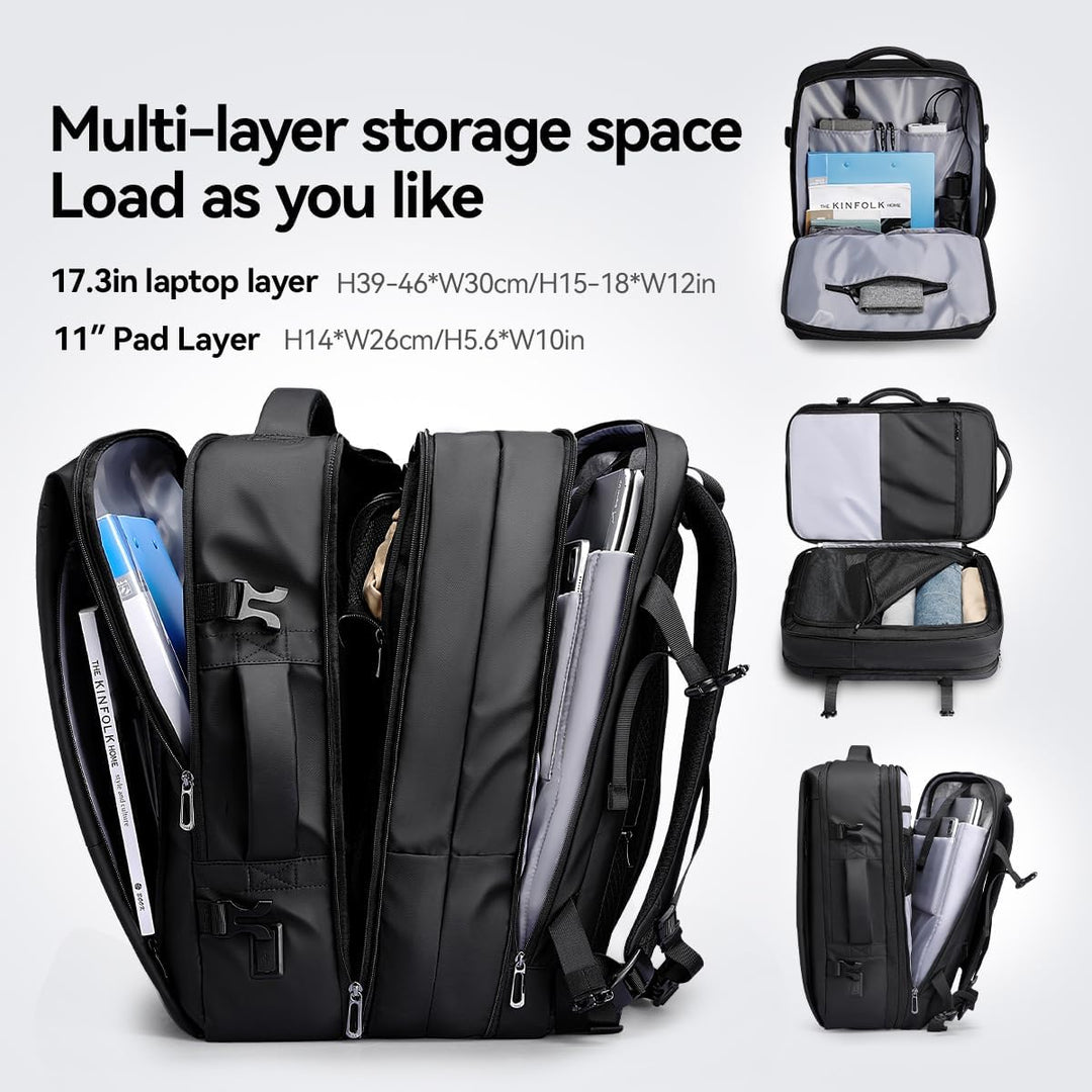 MARK RYDEN 30-45L Geschäftsreiserucksack, Erweiterte Umhängetasche, multifunktionaler Nass- und Troc