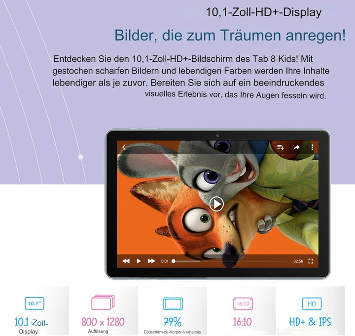 Blackview - Tab 8 Kids WiFi - Touchscreen-Tablet für Kinder - Kindersicherung - Ikids vorinstalliert