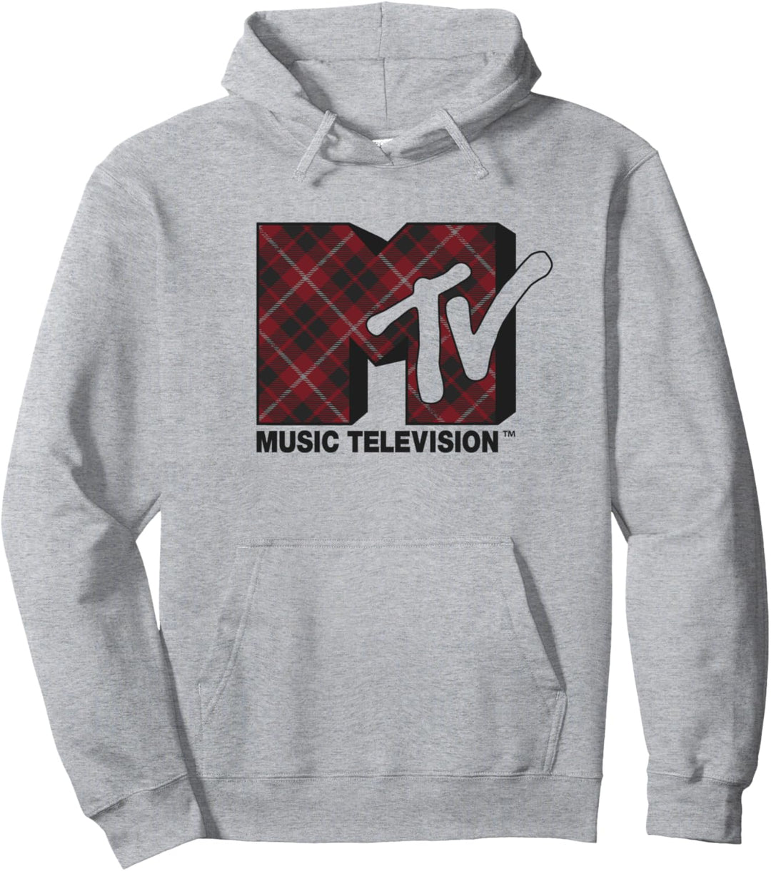 MTV Logo Plaid Pullover Hoodie