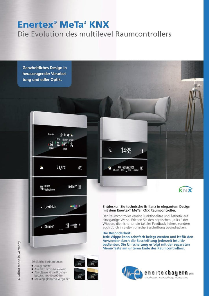 enertex MeTa² Premium Raumkontroller (Aluminium), Aluminium