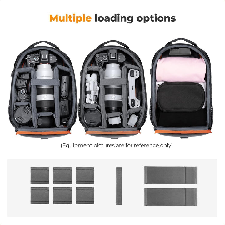 K&F Concept Kamerarucksack für Fotografen, Fotorucksack Klein Multifunktionale Camera Backpack Wasse
