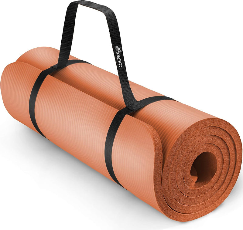 TRESKO Yogamatte Phthalatfrei - Gymnastikmatte rutschfest, Pilatesmatte Fitnessmatte mit Tragegurt,