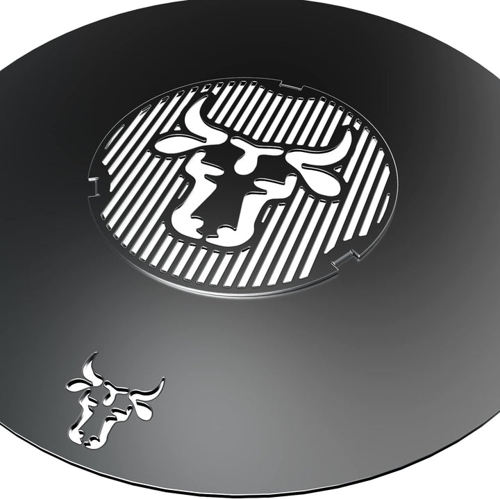 tuning-art GE01-20 Grilleinsatz | Rund | Bullenmotiv | Stahl | Grillrost für Grillplatte Plancha Grö