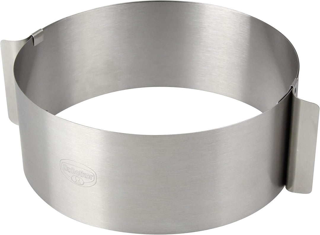 Dr. Oetker Deko- und Transportplatte, Ø32cm, Küchenhelfer aus hochwertigem Edelstahl, Farbe: silber