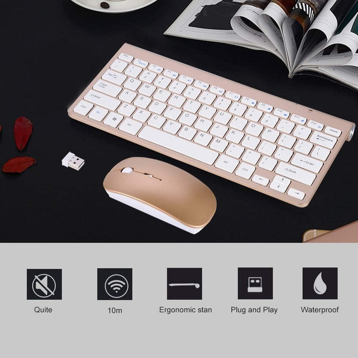 Tastatur Maus Set Kabellos Slim 2.4GHz Wireless Keyboard Bluetooth Tastatur Mit Maus Wireless Keyboa