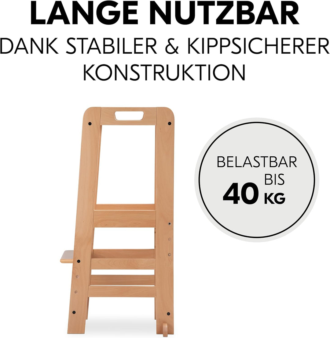hauck Learn N Explore Natural inkl. Puzzle N Fit – Mitwachsender Kinder Lernturm aus Buchenholz, ab