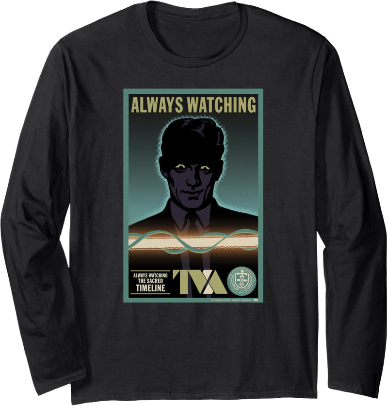 Marvel Loki Always Watching TVA Poster Retro Langarmshirt