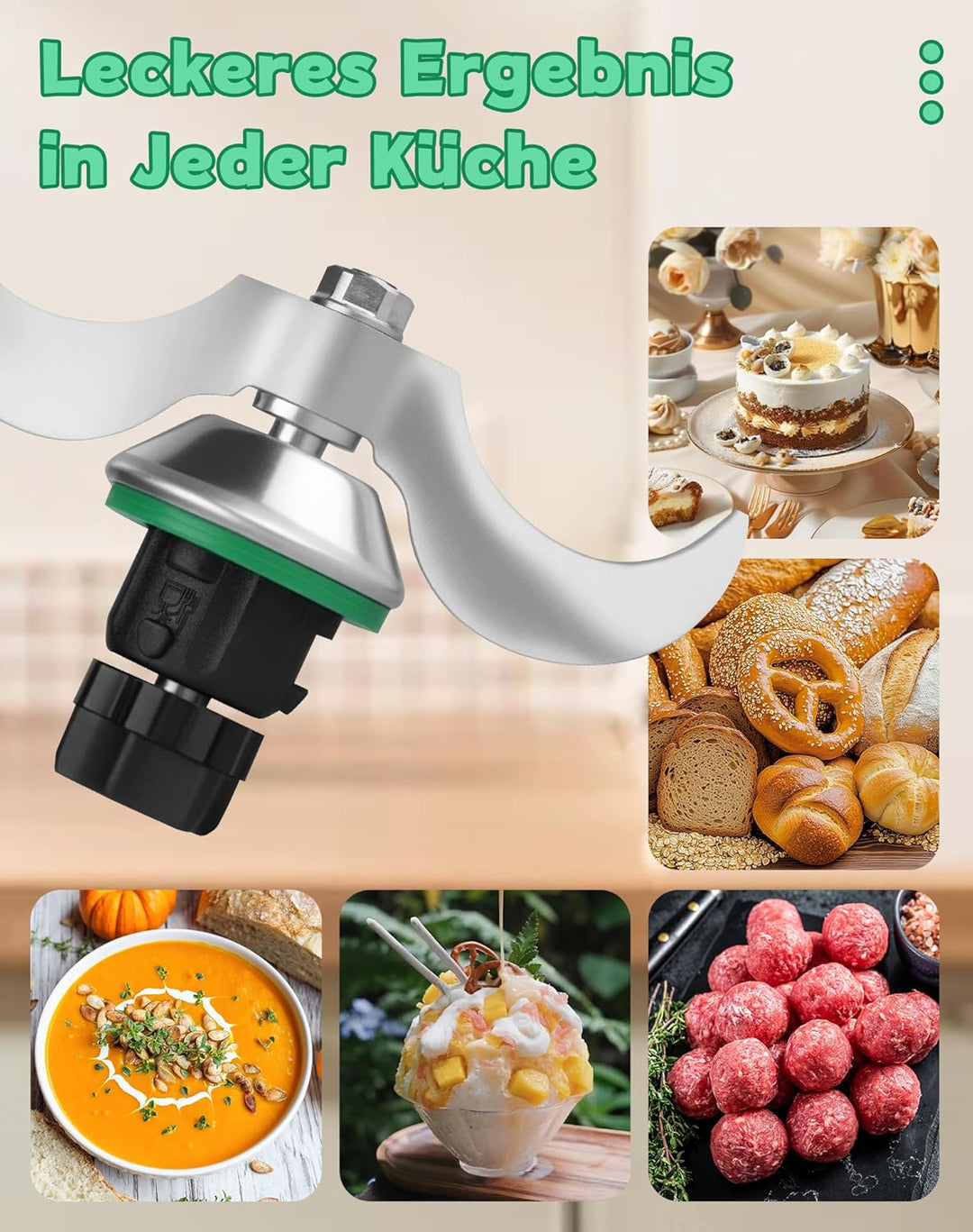 Teigmesser für Thermomix TM6 TM5 TM7– Edelstahl Teigmischmesser Mixmesser Ersatzteile mit Dichtring