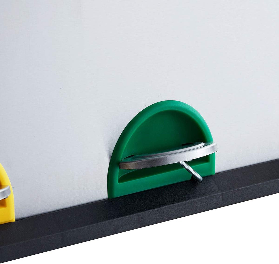 SVITA TC3X8 Küchen-Eimer 24 Liter 3X 8L Edelstahl dreifach Abfalleimer 3er-Mülleimer Mülltrennung Tr