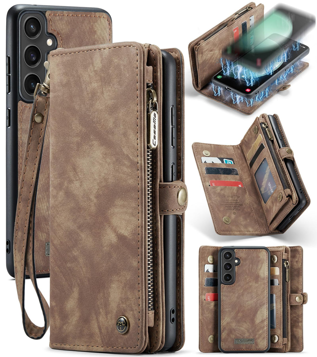 UFinetech für Samsung S23 FE Hülle, Stossfest Kartenfach Magnetisch Abnehmbare Tasche Samsung Galaxy