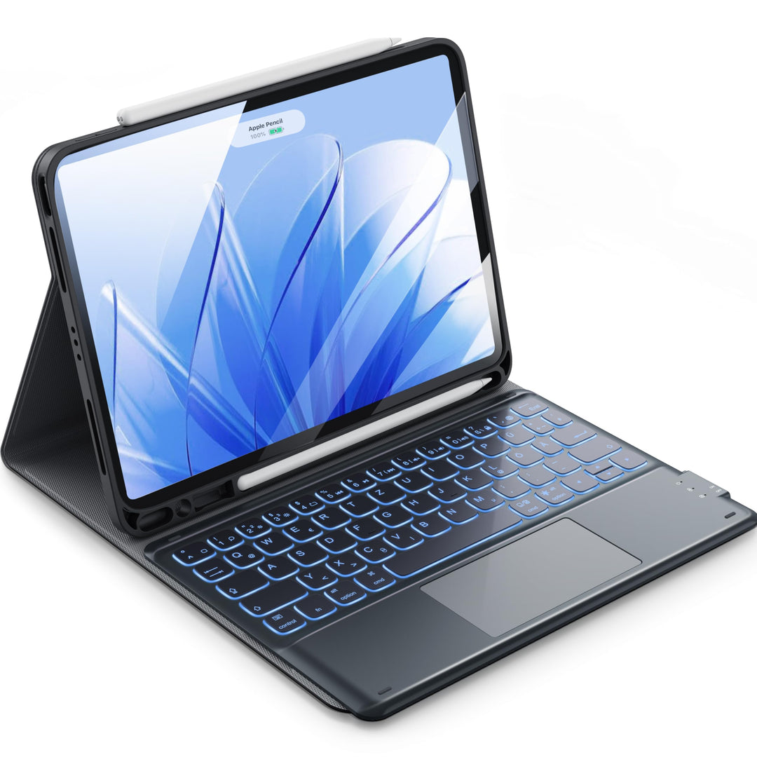 Earto Nur für iPad Pro 2024 Hülle mit Tastatur 11 Zoll, Multi Touch Trackpad, 19 mm Breites Tastenka