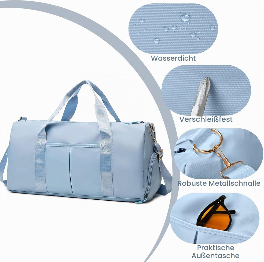 Sporttaschen für Damen und Herren, Reisetasche und Handtaschen - mit Schuhfach und Nassfach - Travel