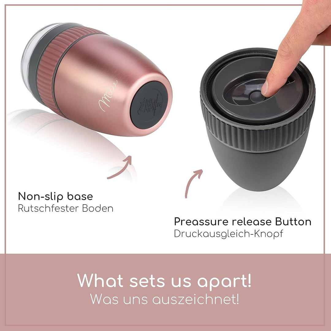 Milu Müslibecher to go 400ml MüsliMax I isolierter Edelstahl Joghurtbecher für Müsli I auslaufsicher