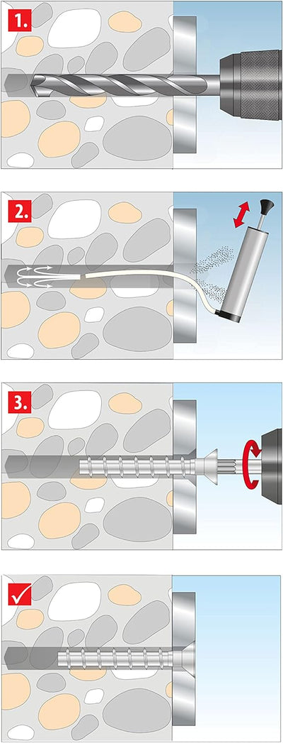 TOX Schraubanker Sumo Max 1 SK A4 8x80 mm, Senkkopf, nichtrostender Stahl A4 für verschiedene Einbau