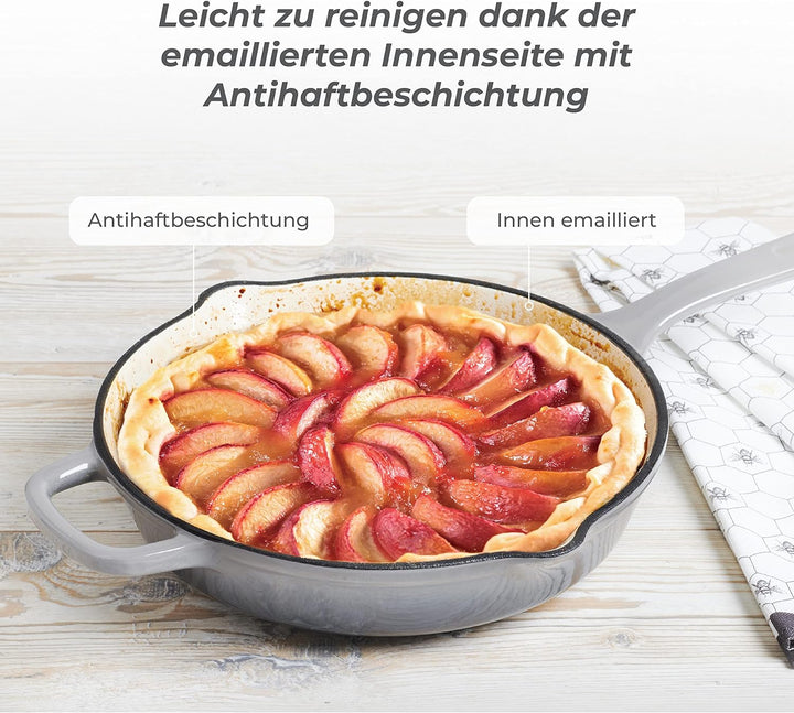MasterPRO Unique | Pfanne aus Gusseisen | Weiss | Aus Gusseisen | Ergonomischer Griff | Küchenutensi