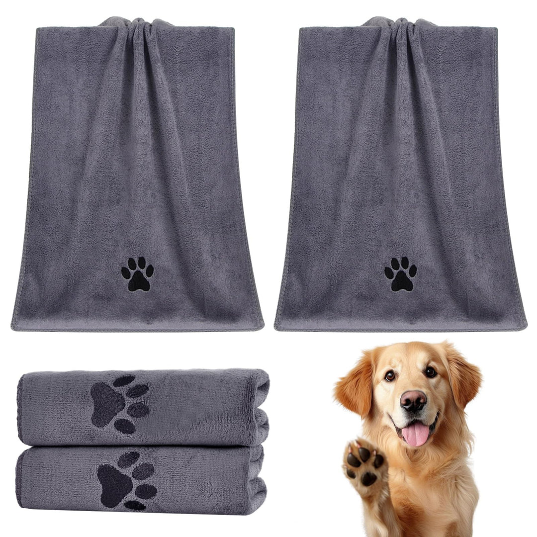 Hundehandtuch Set Extra Saugfähig, 2 Stück Mikrofaser Handtuch Hund Grosse Hunde und Katzen, 70x140c