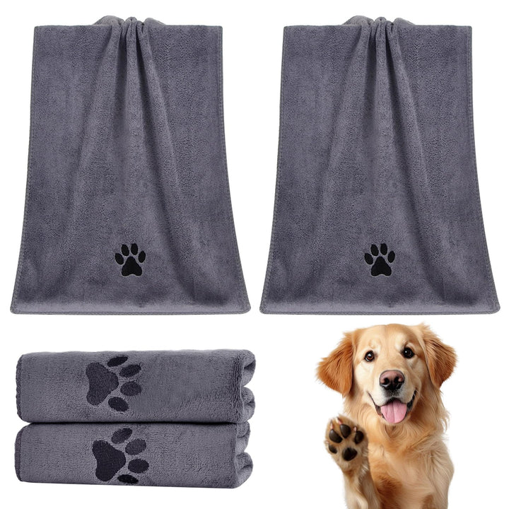 Hundehandtuch Set Extra Saugfähig, 2 Stück Mikrofaser Handtuch Hund Grosse Hunde und Katzen, 70x140c