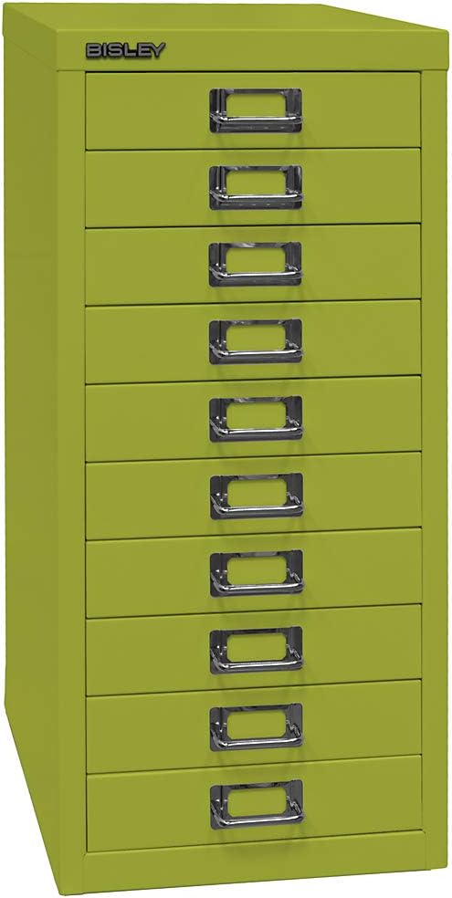 BISLEY MultiDrawer, 29er Serie, DIN A4, 10 Schubladen, Metall, 355 Silber, 38 x 27.9 x 59 cm