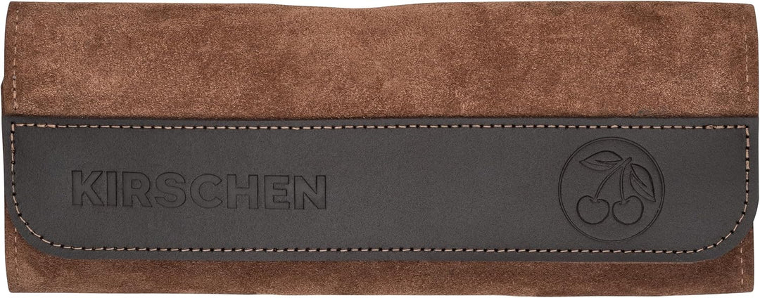 Kirschen Ziehklingen Set (3-tlg., braun, mit Ledertasche, Rechteckige/Konkave/Schwanenhals Ziehkling