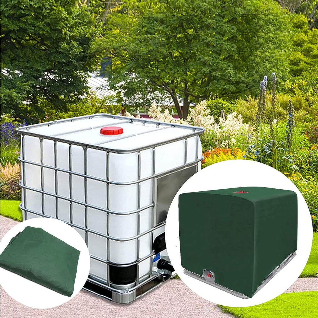 2 Stücke IBC Tank Abdeckung, IBC Grün Container Cover, Grün Abdeckplane für Wassertank 1000L, Abdeck