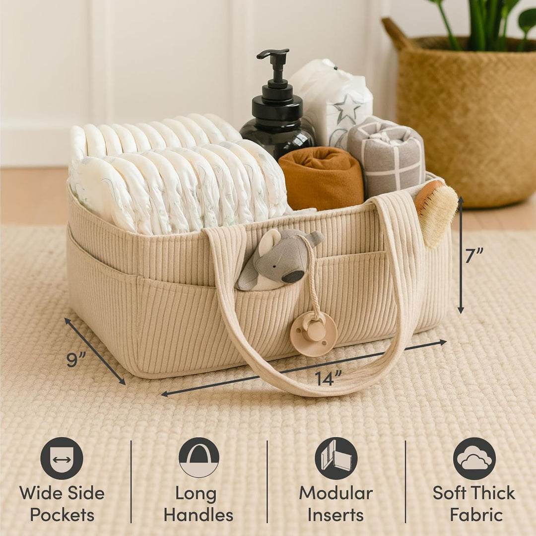 PUTSKA Baby Diaper Caddy Organizer for Changing Table – Stylish Nursery Storage Basket, Newborn Esse