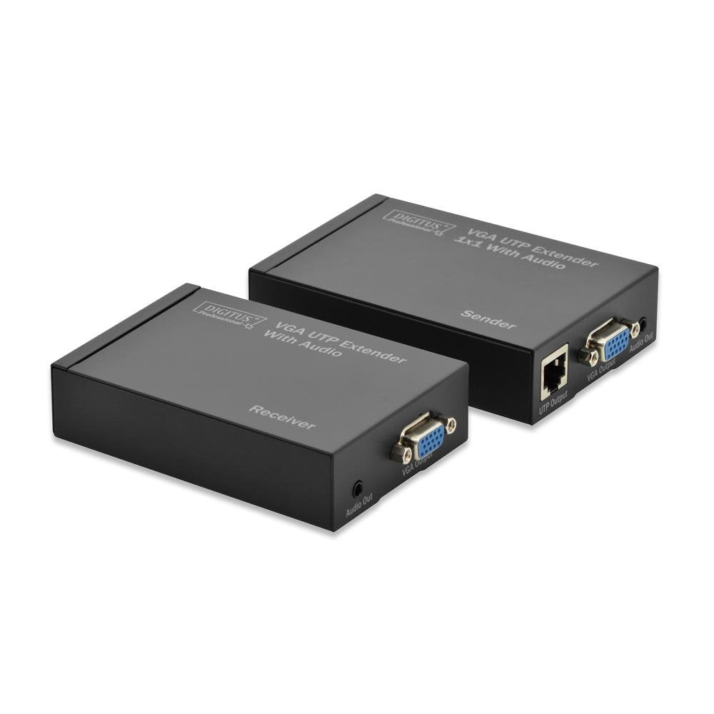 DIGITUS Professional DS-53400 - VGA Extender - Set (Sender/Empfänger) - bis zu 300 m Reichweite - UT