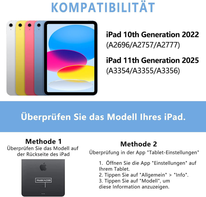 KARFUN Tastatur Hülle für iPad 10 Generation/11 Generation A16 | KARFUN Tastatur Hülle für iPad 10 G