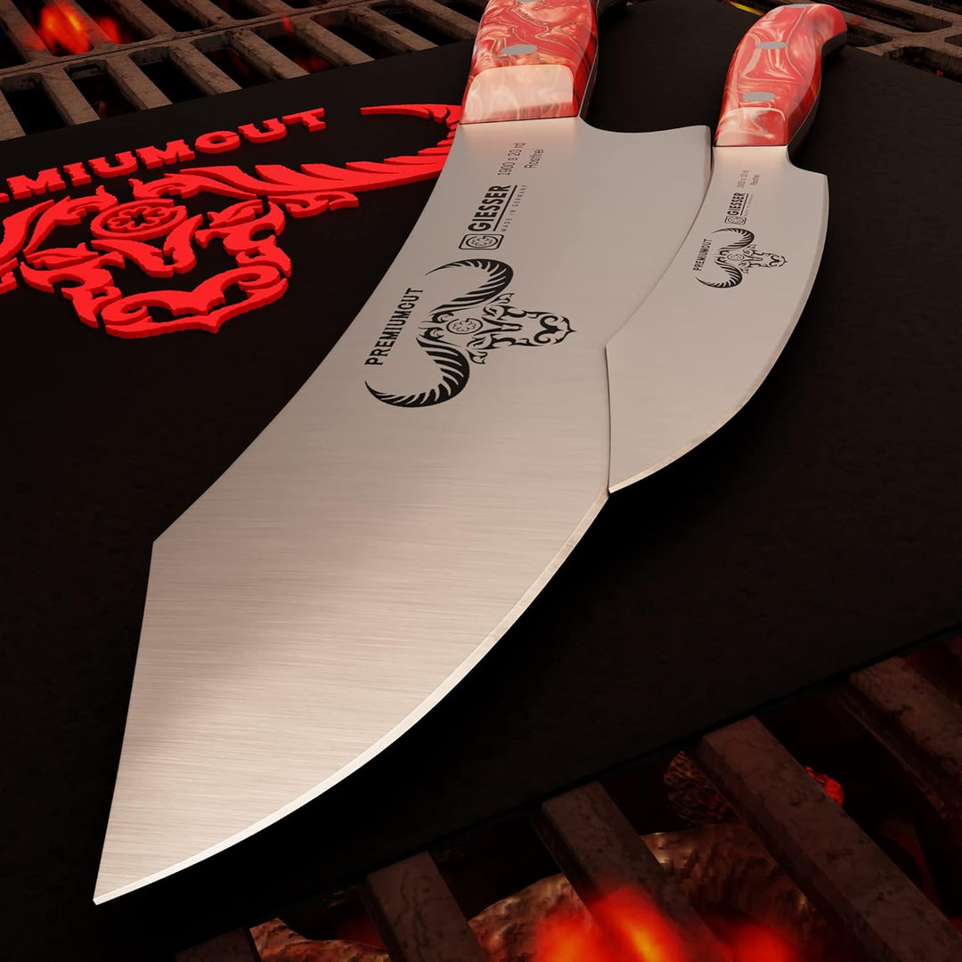 Giesser seit 1776 - Made in Germany - Messerset 2 teilig, Red Diamond, PremiumCut, Kochmesser 20 cm,