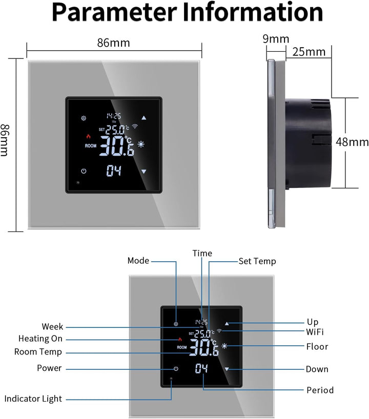 Smart Thermostat Heizung Grau Bodenheizkammer mit Alexa Echo, Google Assistant Konstante Temperaturk
