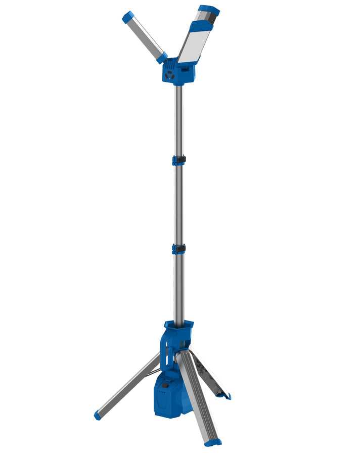 as – Schwabe LUMINA LED Hybrid Teleskop Arbeitsstrahler 9900 lm, 92W - Baustrahler bis 2,14m - 270°