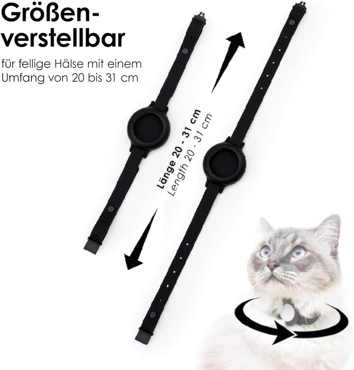 LucyBalu Katzenhalsband NEMO für den AirTag* I sicher, leicht, bequem I Halsband für Katzen mit Sich