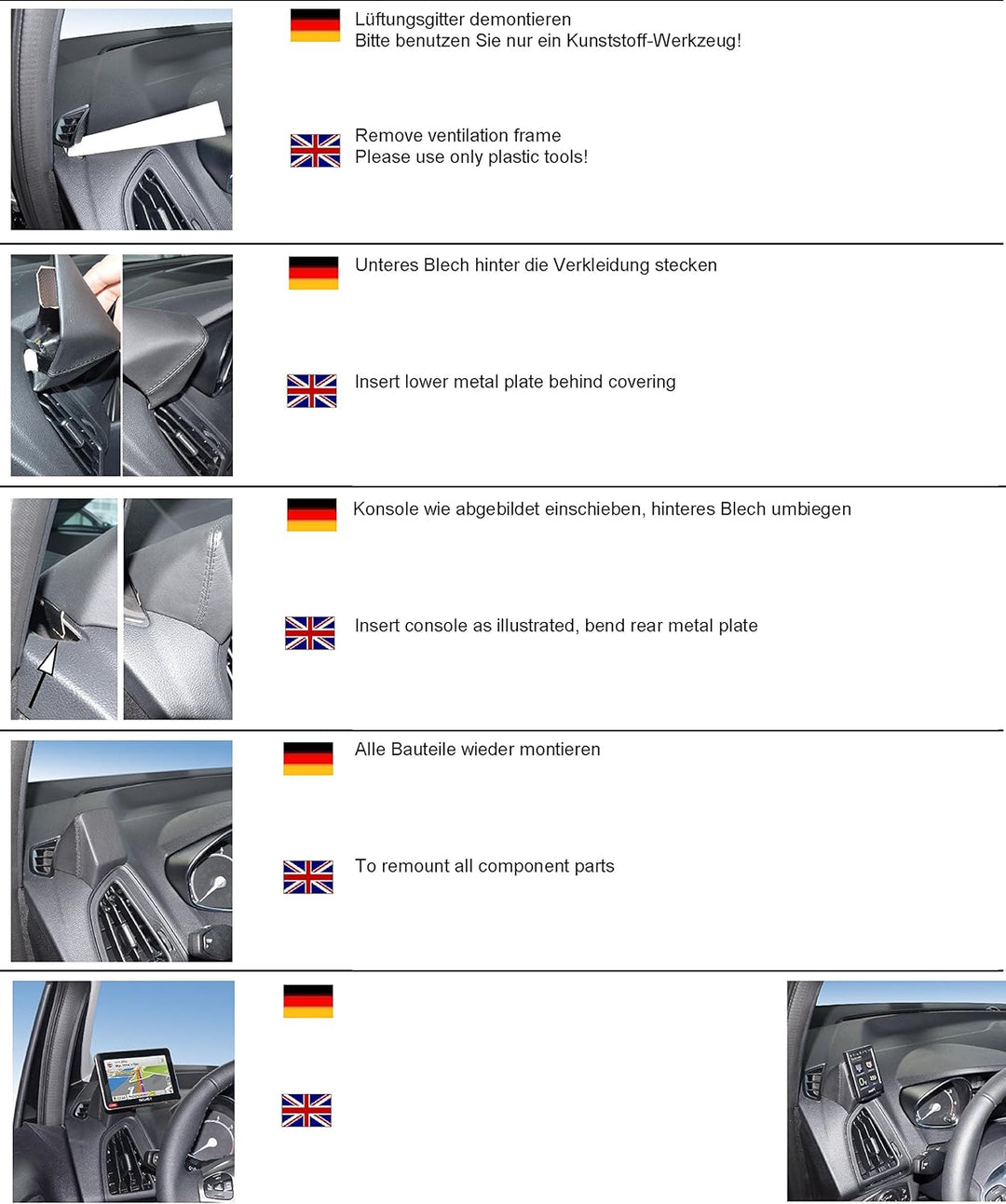 KUDA 295755 Halterung Kunstleder schwarz für Ford B-Max (1. Generation) ab 03/2012 bis 2017, 295755