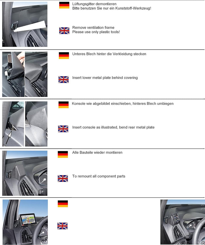 KUDA 295755 Halterung Kunstleder schwarz für Ford B-Max (1. Generation) ab 03/2012 bis 2017, 295755