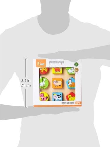 Viga Toys - Holz- Formenpuzzle - Bauernhoftiere