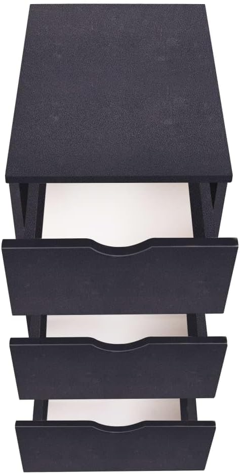 vidaXL Schubladenelement Rollen 33x45x60cm Schwarz Rollcontainer Büroschrank, Schwarz