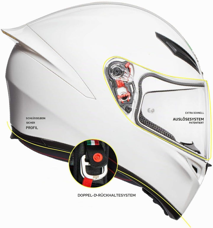 AGV K1 ECE 22-05 Solid Motorrad Integralhelm ECE 22-05 Sport, Weiss, L Weiss L, Weiss L
