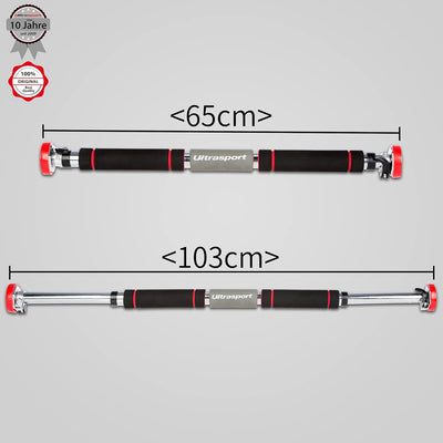 Ultrasport Klimmzugstange, Türreck, verstellbar von 66,5 cm bis 93 cm, ohne Schrauben montierbar, ru