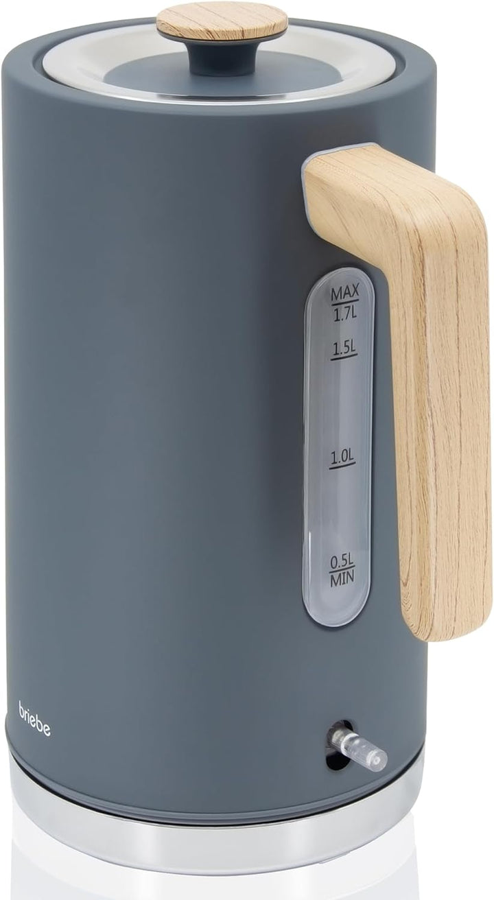 briebe Nordic Wasserkocher 1,7L Elektrischer Teekocher 2200W Schnell Aufheizender, BPA-frei, 360° So