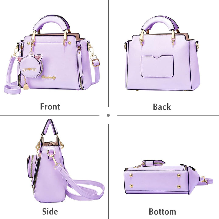 PORRASSO Damen Handtasche Süsse Umhängetasche Henkeltaschen Frauen Wasserdicht PU Leder Schultertasc