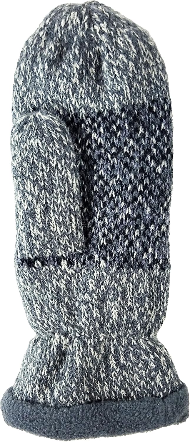 BRUCERIVER Damen Schneeflocke Strickhandschuhe mit warmem Thinsulate Fleece Futter Grau L, Grau L