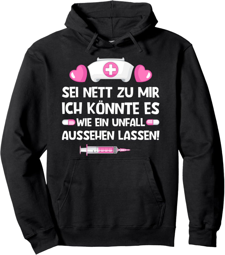 Krankenschwester Arzthelferin Sprüche Pflegekraft Pflegerin Pullover Hoodie