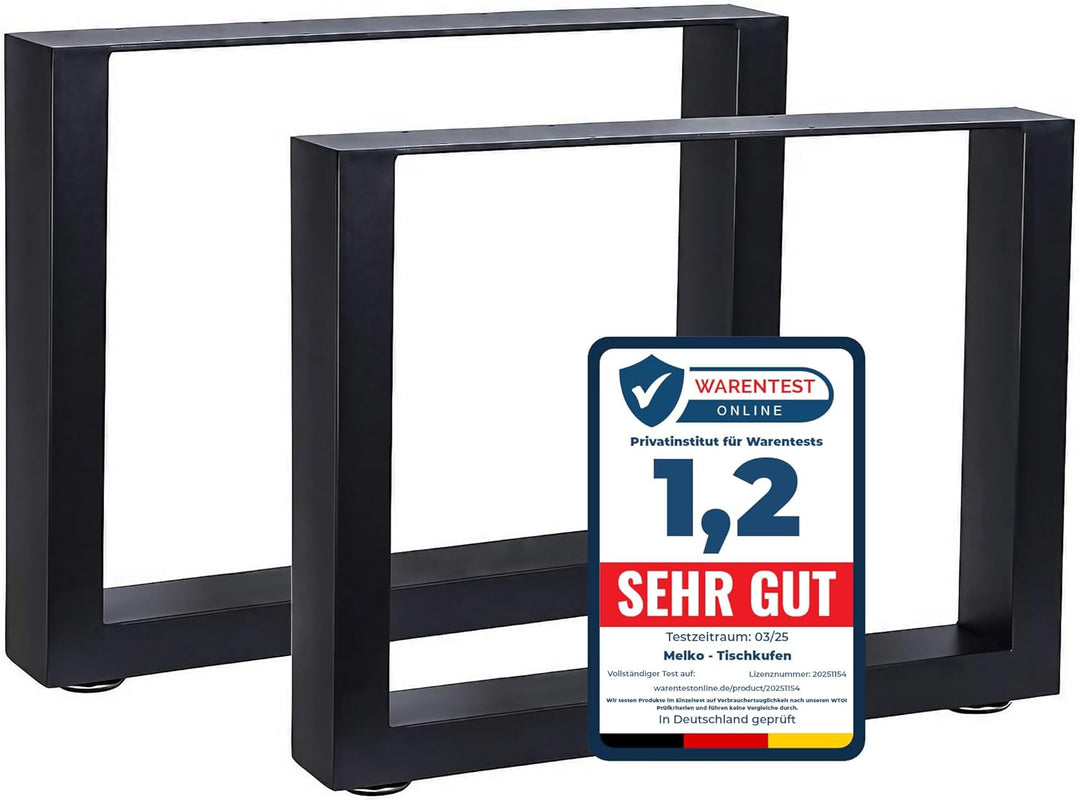 Melko 2X Tischbeine 64 x 40 cm Tischkufen Tischgestell Tischuntergestell inkl. Bodenschoner 64 x 40