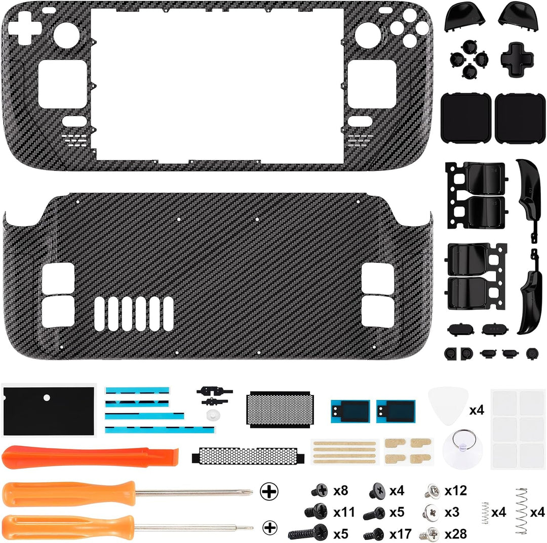 eXtremeRate Ersatz Full Case &amp; Tasten Set für Steam Deck, DIY-Gehäuse Fronthülle/Rückplatte/Trigger