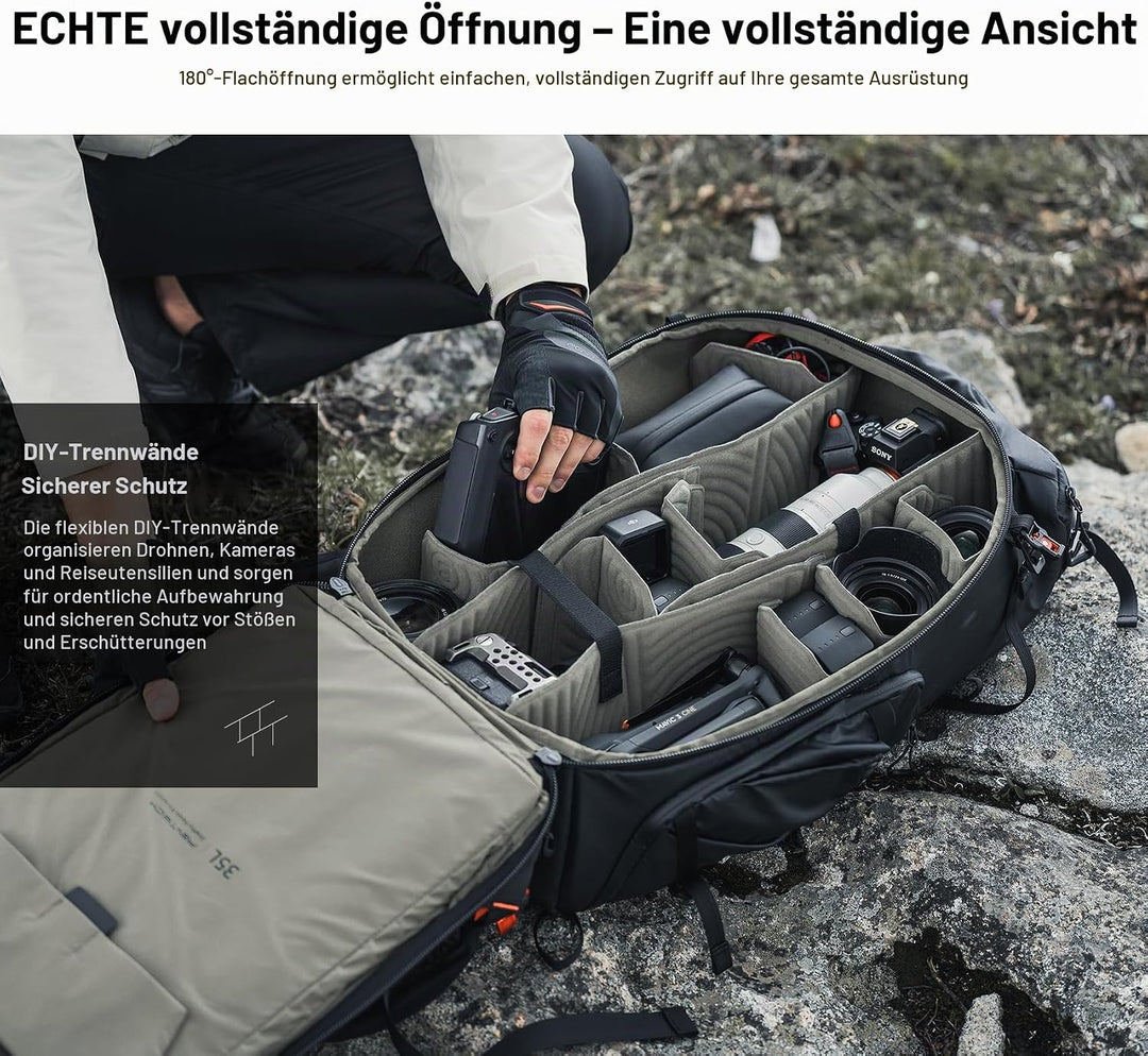 PGYTECH OnePro Focux 25L Rucksack Wasserdicht, Kamerarucksack für DSLR/SLR/Spiegellose Kameras/Objek