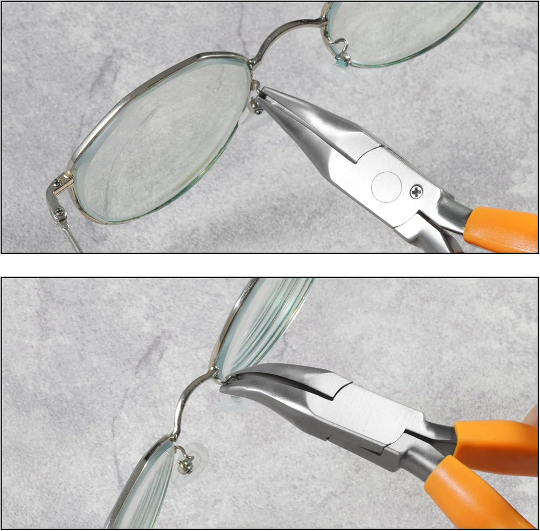 SPEEDWOX 15,2 cm gebogene Pinzette aus Edelstahl für optische Brillenfassungen, Montage und Einstell