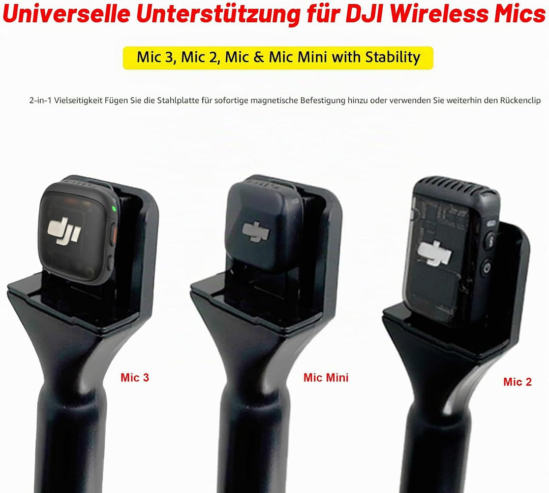 Magnetischer Ständer für DJI Mic 3/Mini/2/Rode Wireless GO II/Insta360 X5 Air Handle Rig Mic Flag In