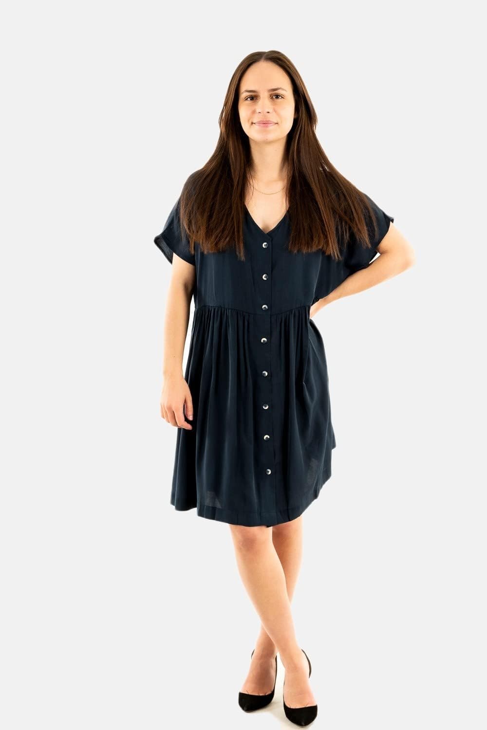 ICHI Damen Kleid S 194010/Total Eclipse, S 194010/Total Eclipse