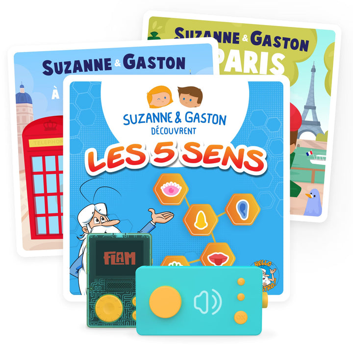 Lunii 3760361141473 Entdeckungspaket mit 40 Geschichten von Suzanne und Gaston für Kinder von 3 bis