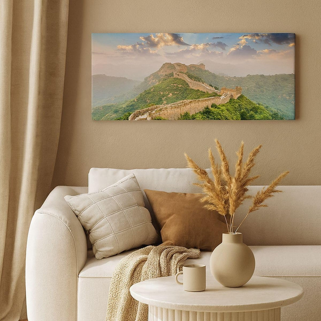 Panorama Bilder auf Leinwand 100x40cm Leinwandbild Wand Berg asiatisch china Gross Wanddeko Bild Sch